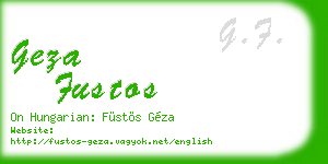 geza fustos business card