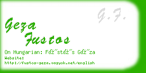 geza fustos business card